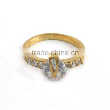 Gold Ring, Flower Leaf Brass Diamond Cz Gold Ring, Gold Rings Designs For Men & Women T606