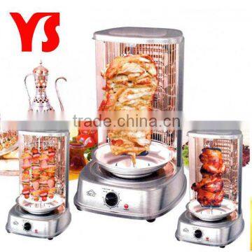 multifunctional vertical rotisserie oven with top griddle with high quality