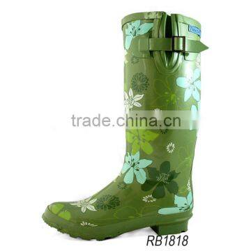 Ladies' fashion rubber rain boots