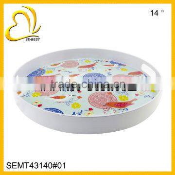 Melamine Beer Tray, Round melamine tray with handle