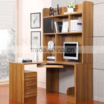 Modern wood home office furniture computer table with bookshelf (SZ-FCB389)