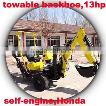 tractor towable backhoe,movable backhoe with independent engine 13hp