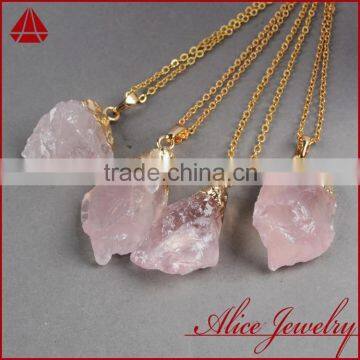 Wholesale natural angel aura quartz crystals ruby rose gold jewelry pendant necklace