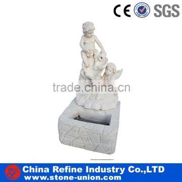 White marble children statues for garden decor