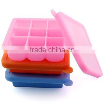 Silicone Ice Tray, Ice Cube Tray, Ice Cube Maker, Silicone Baby Food Container With Lid photo-2