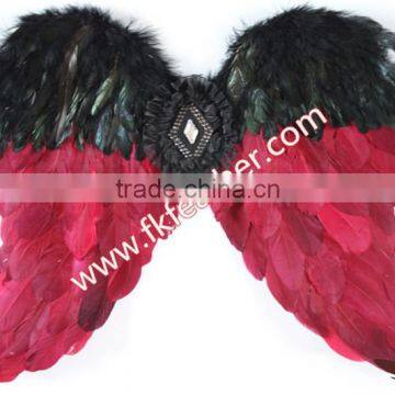 Rose Red Goose Feather Angel Wing And Rooster Feather Angel Wings For Halloween Angel Wings Decorations