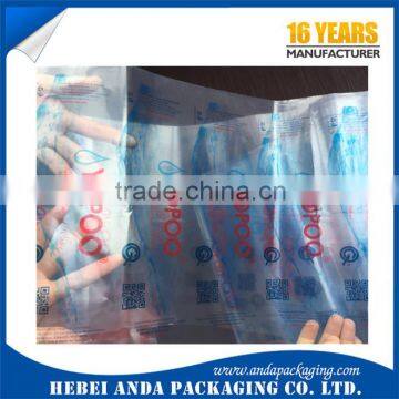 Gravure Printing Water Sachet Bags 500ml LDPE HDPE Plastic Film Roll/ Liquid Beverage Plastic Packing Bag