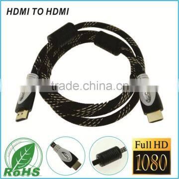 Silver and Black HD TV Cable Sleeving Braided Cable High Speed Connect Wire For 3D TV Support 1080P Cable