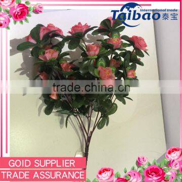 Sample order available pink 6 branches silk artificial azalea bush plants