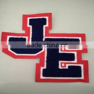 the simple letters JE for baseball caps and backpacks or bags custom embroidery chenille patches