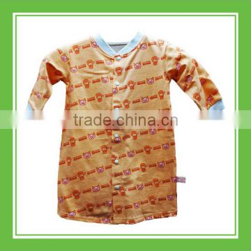 Top Product Halloween Pumkin Baby Rinne Pattern Unisex Printed Long Sleeve Cotton Orange Romper Jacket For Baby