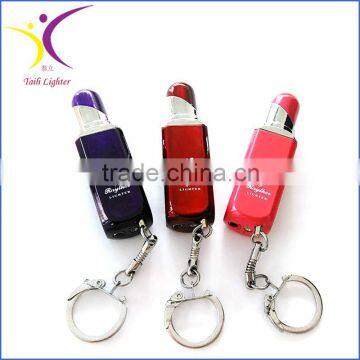 Fashion metal keychain cigarette type lipstick lighter