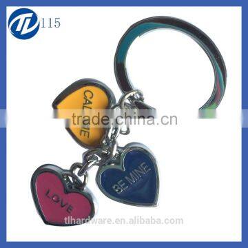 Promotion gifts custom metal lovers heart key chain