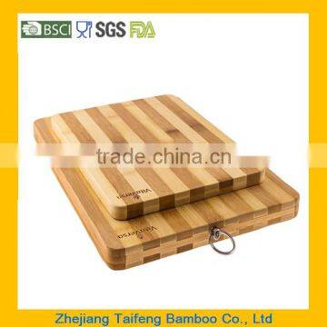 Honey Striped Bamboo Cutting Board With Hole