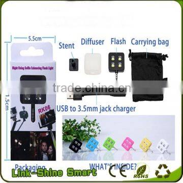 Portable Mini 4 LED External Flash Fill Light Selfie Lamp For IPhone 6 photo-2