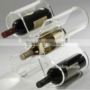 Hot sale 4 bottle clear acrylic wine bottle display/holders