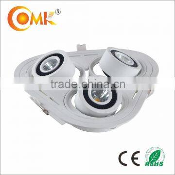 15W-36W Patent design trigonal three heads Multi-angel adjustable COB downlight