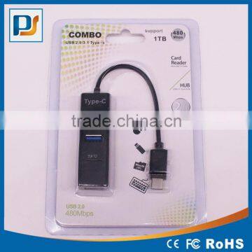 USB 3.1 Type-C Hub With 3 Ports USB 2.0 and Card Reader for the Latest USB C Laptop photo-4
