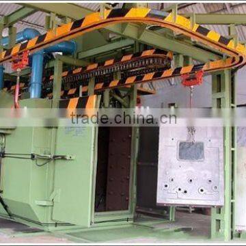 1 double route series hanger chains type continuous working head rail shot blasting machine