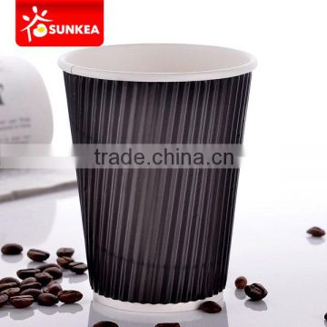 12oz black ripple wall paper cups