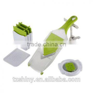 2016 Premium Kitchenware Plastic V-Blade Slicer Stainless Steel Mandoline Slicer with changeable blade
