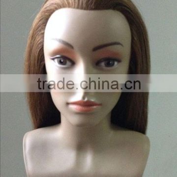 100% human hair training doll head practice head