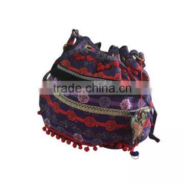 Canvas Duffle Drawstring Bag with Butterfly Hanging