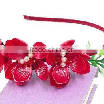 latest handmade grass beads flower headband hair accessory