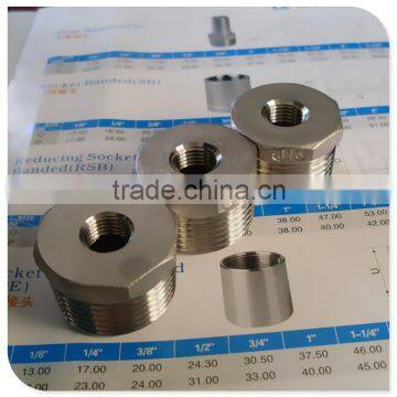 1" M x 1/4" F 150LB 316 Stainless Steel Threaded Red Hex Bush