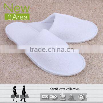 hotel disposable white 100% cotton terry slipper with 5mm EVA sole