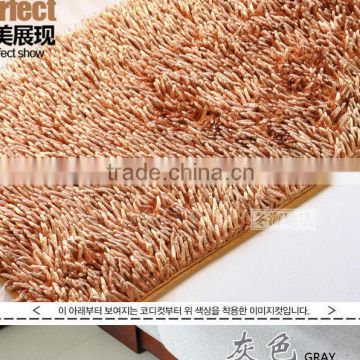 Shiny chenille floor carpet high pile living room mat carpet with anti slip base