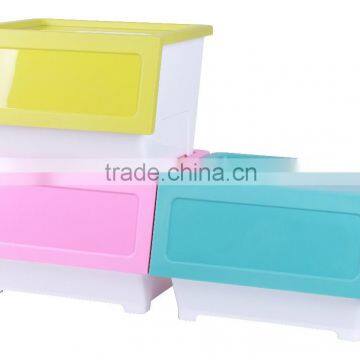 Shelf storage box with swing front lid and top lid 39L / 17L