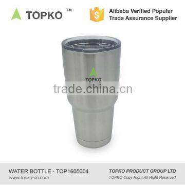 TOPKO 2, 30 oz Vacuum Insulated Stainless Steel Travel Tumbler Bundle with 2 Lids and SS Straw Water Bottle