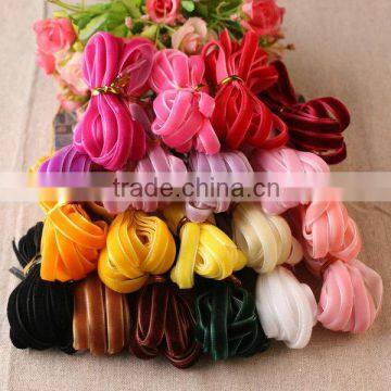 High Quality Kinds of Wide Beautiful Stretch Velvet Ribbon photo-4