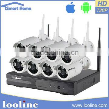 Looline Shenzhen Manufacture 8CH APP PC Control P2P 100M Wireless Security System IP Camera NVR Kit