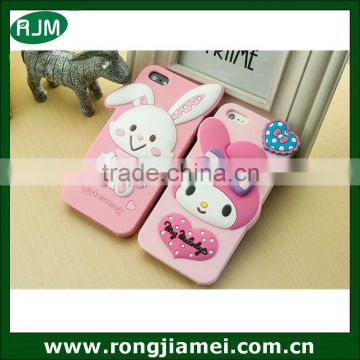 Lovely 3d cartoon design silicone mobile phone cover for apple iphone4/4s/5