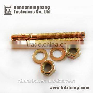 3/8 through bolt with yellow zinc plated made in hebei handan yongnian