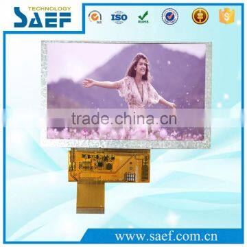 SAEF display 800x480 Graphic TFT landscape screen 5.0 inch high brightness lcd monitor RGB interface 40 pins