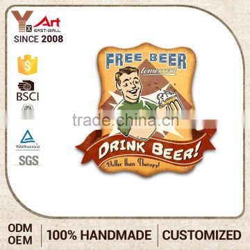 New Pattern Decorative Wall Panel Small Iron Hanging Smile Images Beer