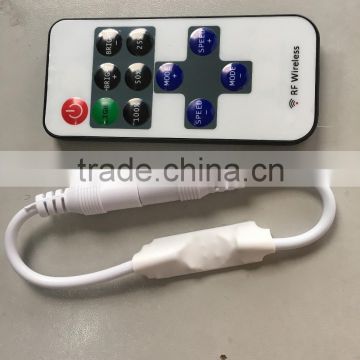 Mini LED strip RGB controller with RF remote control, 12A, 5V-24V