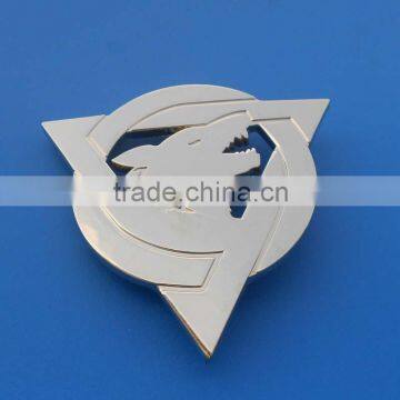 die casting wolf gold plated metal belt buckle