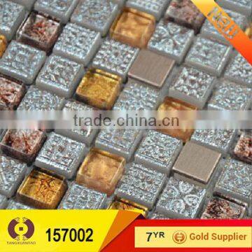 Glass mix stone mosaic tile for home decoration (157002)