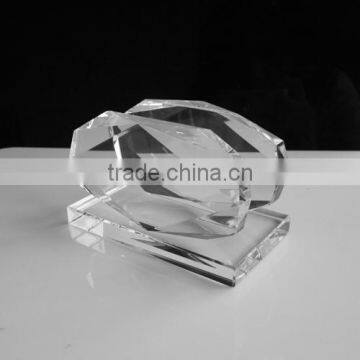 New clear crystal name card holder/display stand, mobile phone holder for office decoration