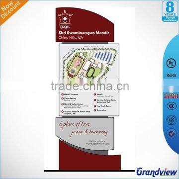 Map guiding directional outdoor standing pylon sign