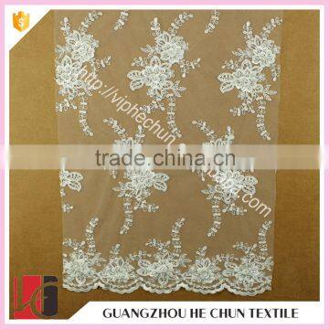 HC-5604-1 Hechun Factory 3d Tulle Embroidered Sample Bridal Lace Fabric                        
                                                Quality Choice