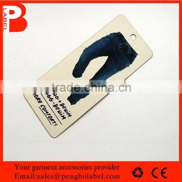 Professional designed Custom embossed recyled pant folded hang tags