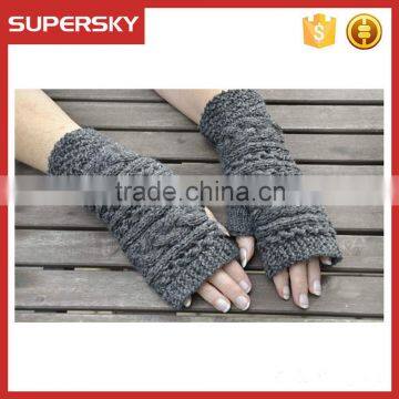 V-27 Fingerless crochet knitting unisex fall and winter mitten gloves knit arm warmers