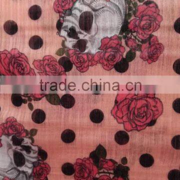 for garments/ alibaba textile new 4D organza fabric printed fabric