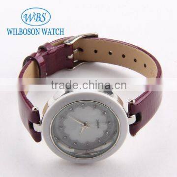 Leather Strap Globe Watch With Discount Crystal Dial