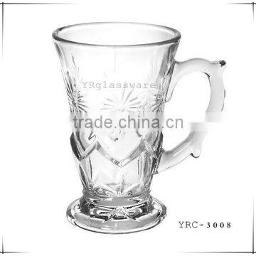 116g glass tea mug glass coffee drinking mug ,glass cup with handle